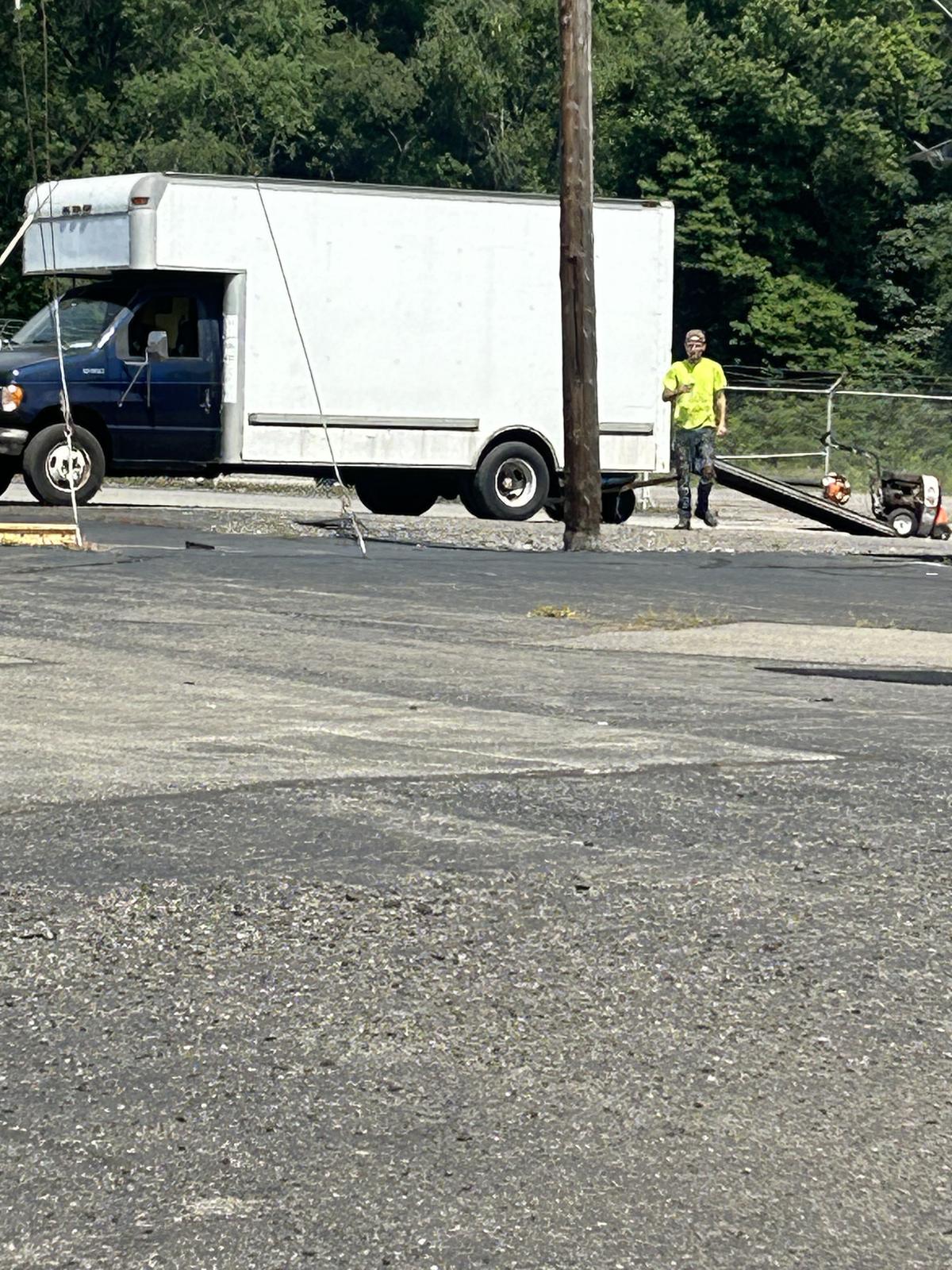 Commercial lot job with crew