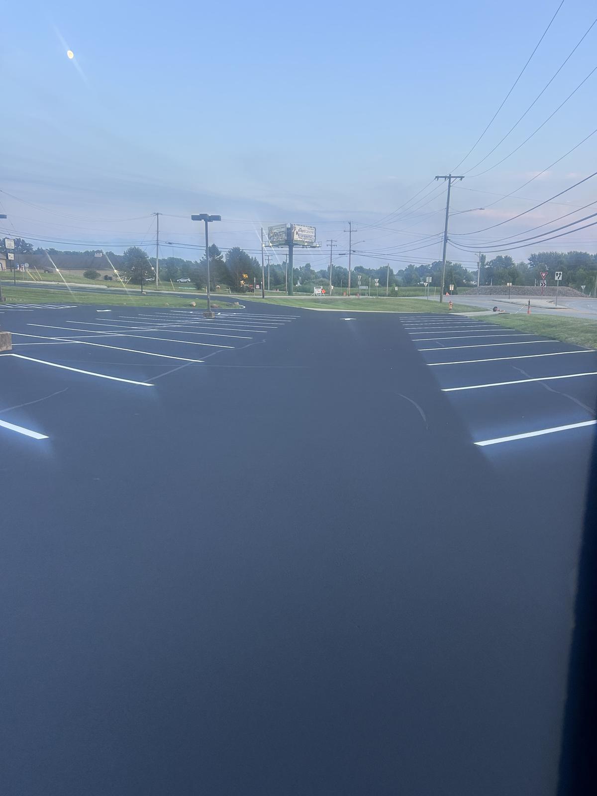 Commercial parking lot stall stripes